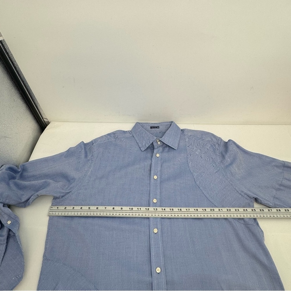 Robert Graham Button Down French Cuff Shirt Men’s 2XL Blue Houndstooth - Picture 5 of 13